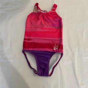 GK Elite Suni Lee Girls Pink & Purple Gymnastics  Leotard -Size CM (7/8)